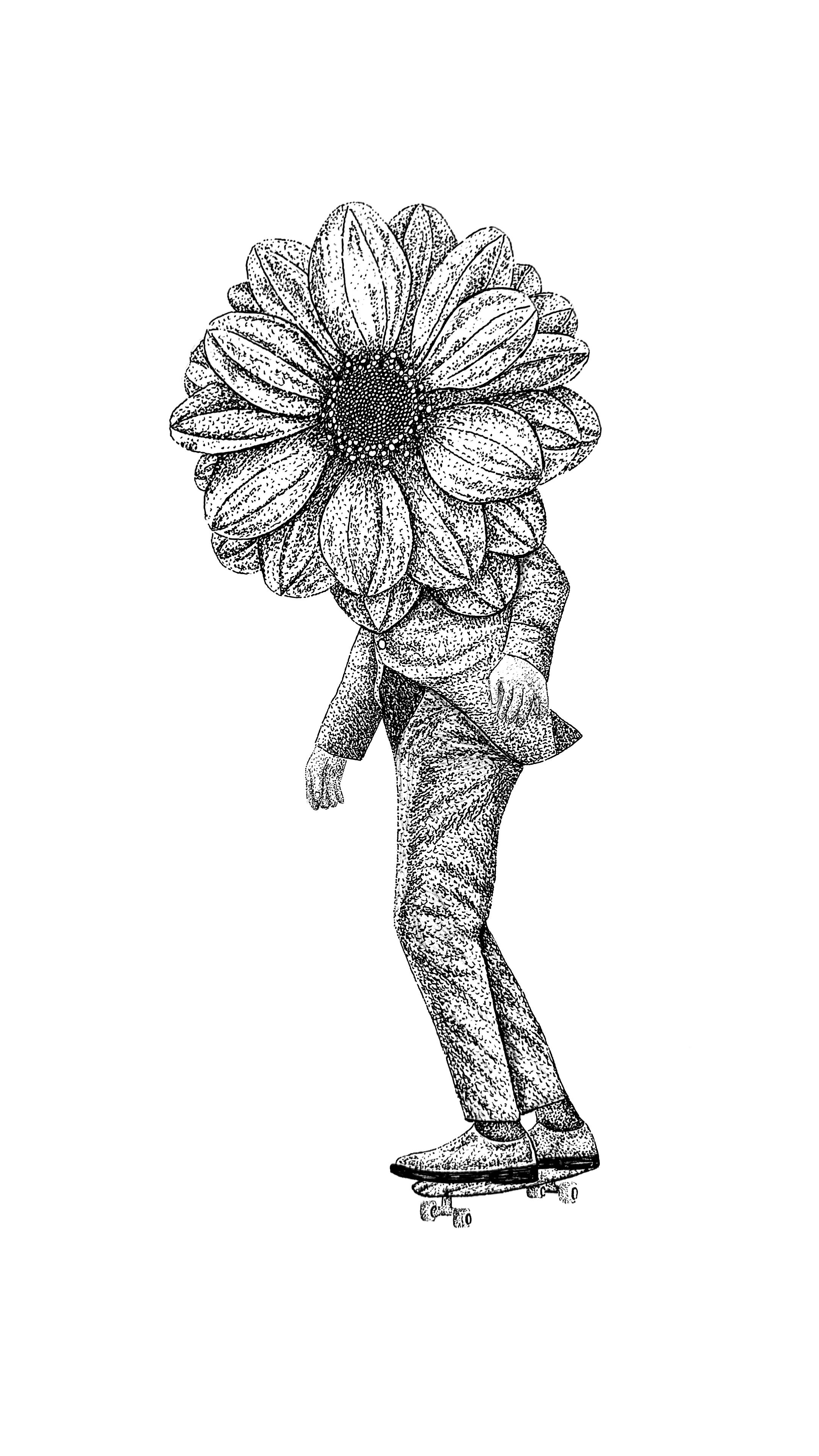 Flower on skateboard