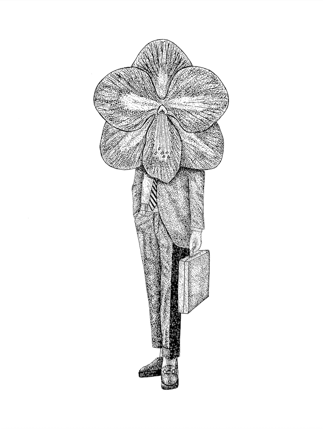 Flower with briefcase