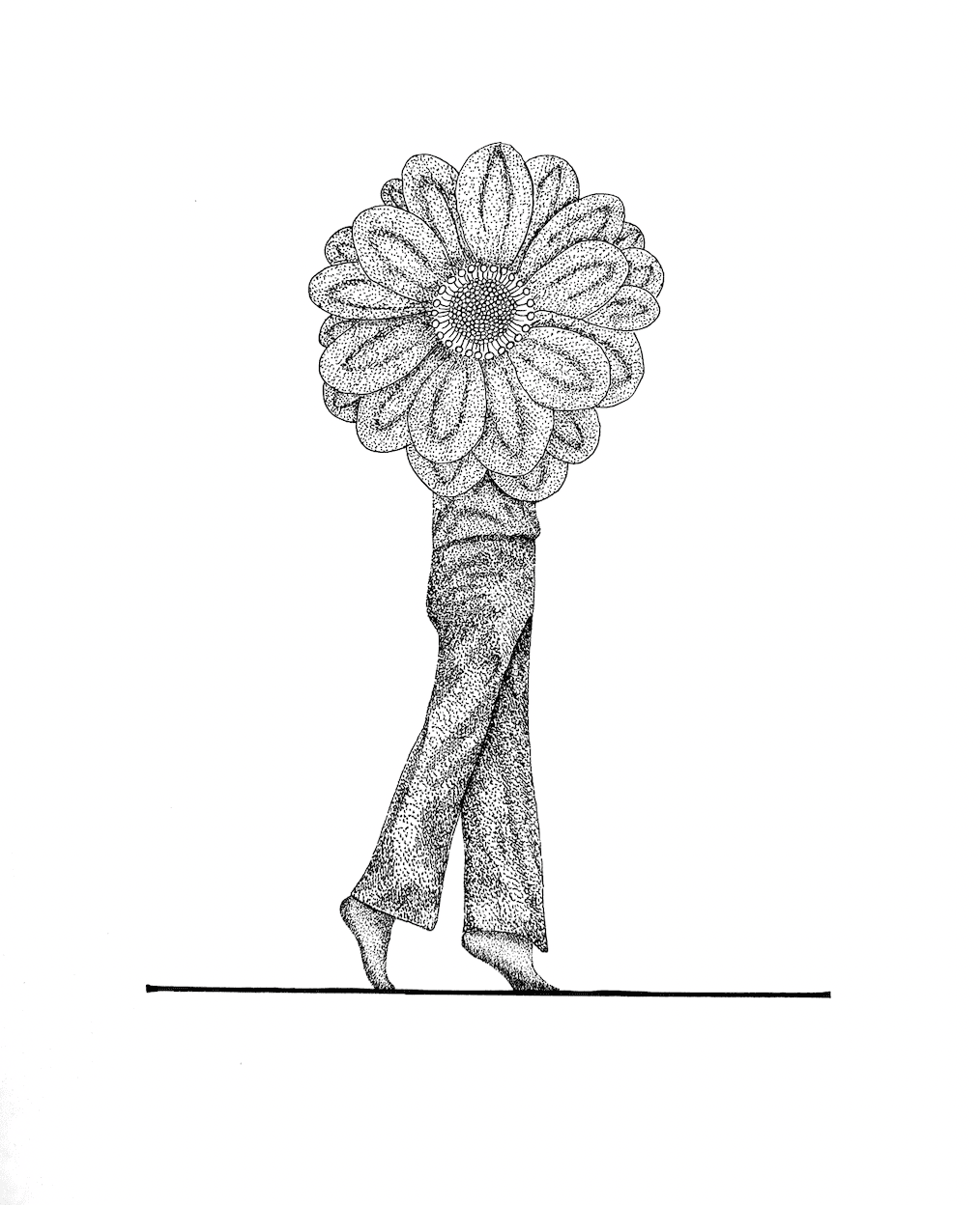 Flower walking on a rope