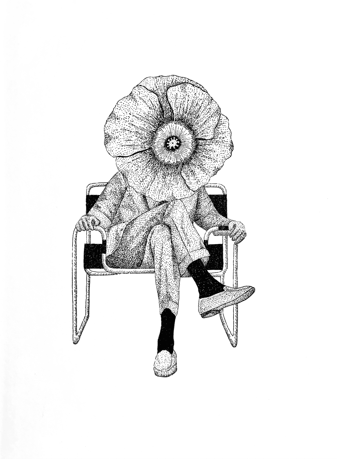 Flower sitting in a chair
